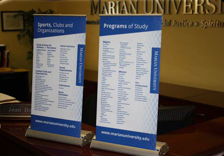 Marian University informative banners